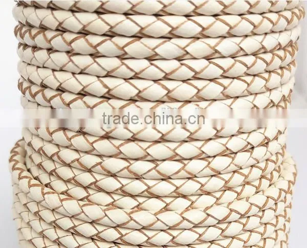 Colorful Real Leather Handmade Weave Lanyard / Round Leather Rope photo-3