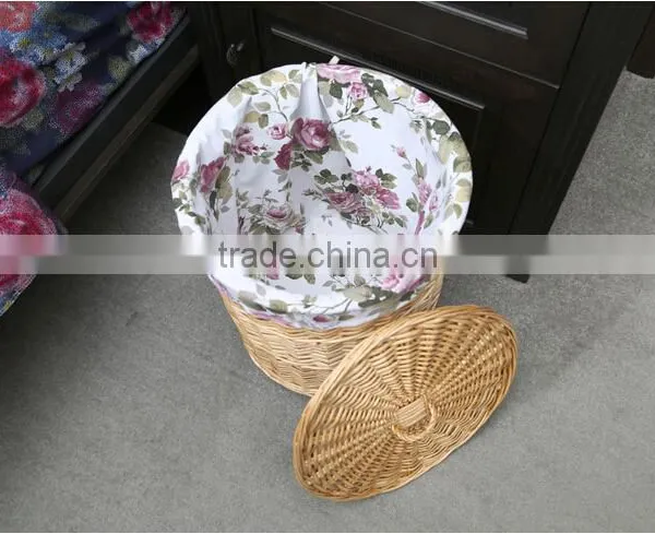 Cheap Round Willow Woven Laundry Hamper photo-6