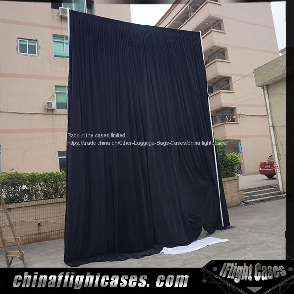 100% Cotton Chromakey Portable Black Stage Backdrop photo-2