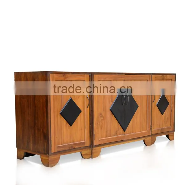 Buffet Console Brazil 4 Doors Natural Teak Wood Furniture photo-3