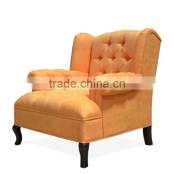 Sofa Chair For Living Room, Decorated With Button - Tufting Back and Arm Rest Orange Color photo-3