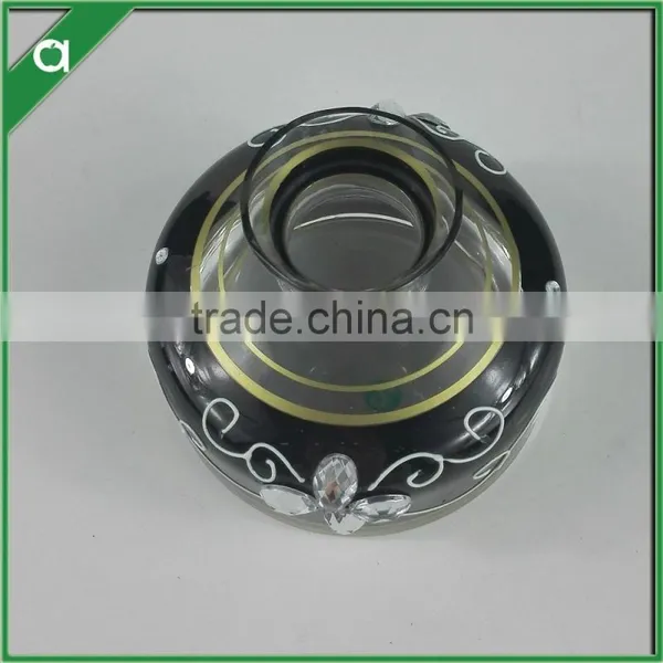 Black Flower Glass Bottle for 100ml Reed Diffuser Oil With Glass Stopper photo-2