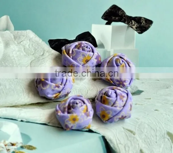 Colorful Satin Handmade Rose Flower Headband for Kids Hair Accessories photo-2