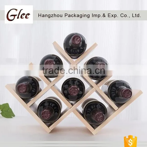 Fashion Latest Style Beautiful Checkered Wooden Wine Rack photo-2
