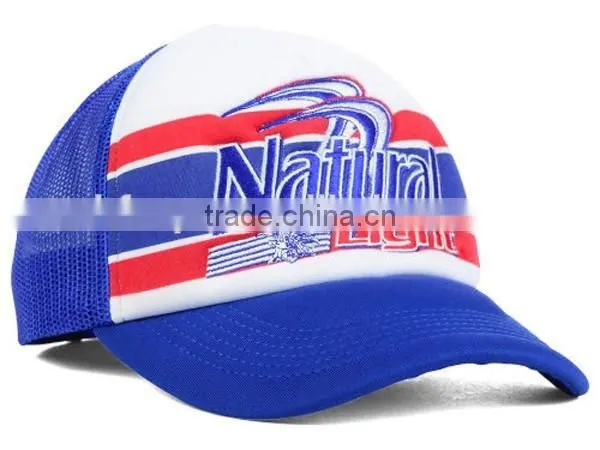 2013 Sport 6-panels Mesh Breathable Spong Blue Baseball Cap and Hat With Custom Design photo-2