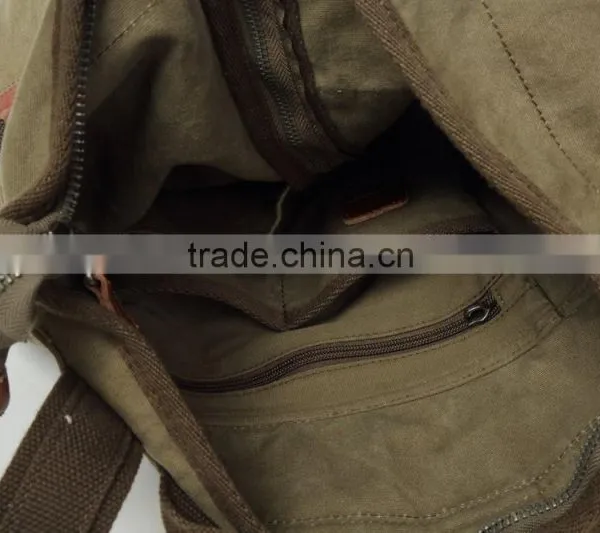 Unisex Vintage Casual Cotton Canvas Leather Backpack Rucksack Hand Bag Bookbag ,Lagtop Bag,Travel Bag,Day Bag, Computer Bag For photo-6