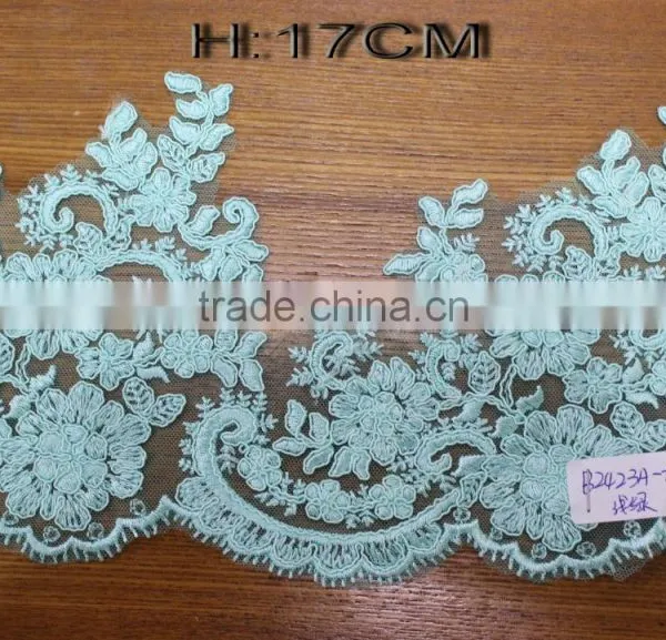 2017 Colorful Embroidery Lace Trims Lace Appliques Patches Wedding Dress Decor Supply photo-4
