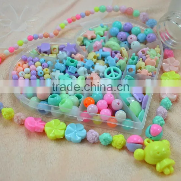 Mix Shaped Loose Beads Set Box Kids Fashion Jewelry Acessories Acrylic Loose Beads for Children Gift photo-4