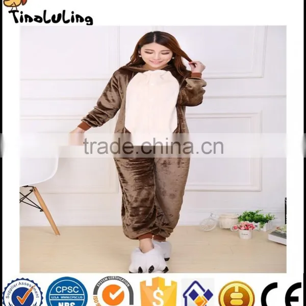 New Brown Monkey Pajamas For Women Nightgown Pajama Adult Pajama One Piece Polyester Pajamas Pyjamas photo-2