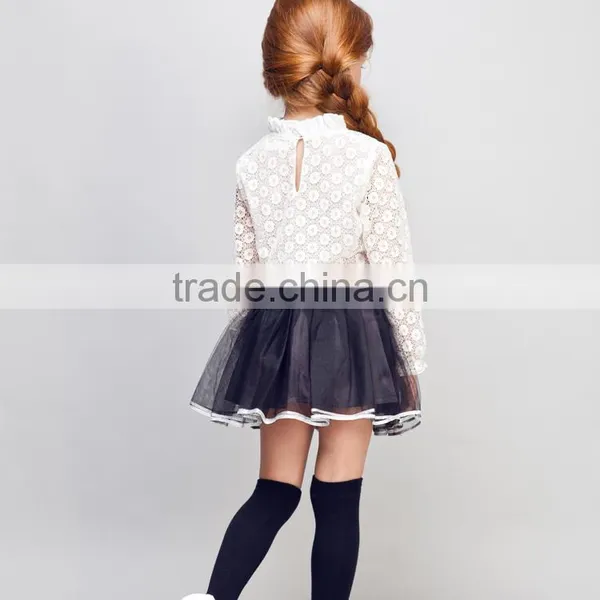 STOCK Available! COOL KID ZONE 2016 Lace Long Sleeve Blouse and Gauze Skirt Child Girl Complete Sets of Clothes photo-4