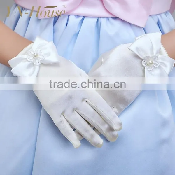 Long Red Satin Gloves