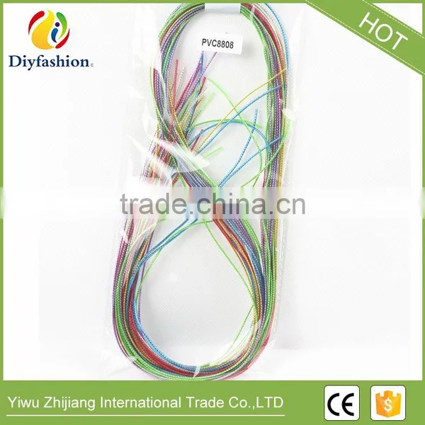 PVC8812 DIY Knit Plastic Scoubidous Twisted PVC Strings Color Under Crystal Scoubidous for Kids photo-5