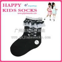 Custom Children Socks,knitting Kids Socks, Lace Cotton Girl Socks photo-3