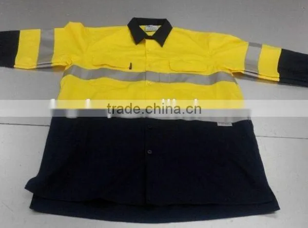 Fluorescent Yellow Reflective Fireproof Work Shirts photo-2