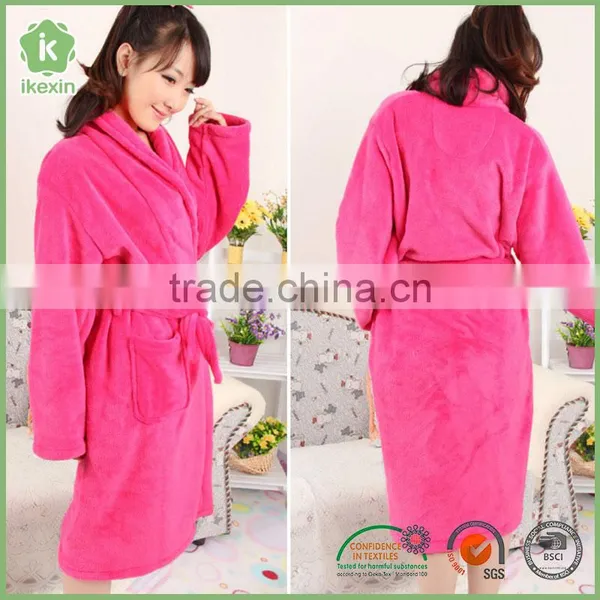 2016 Oem Long Sleeve Cute Women Bathrobe In China Factory photo-5
