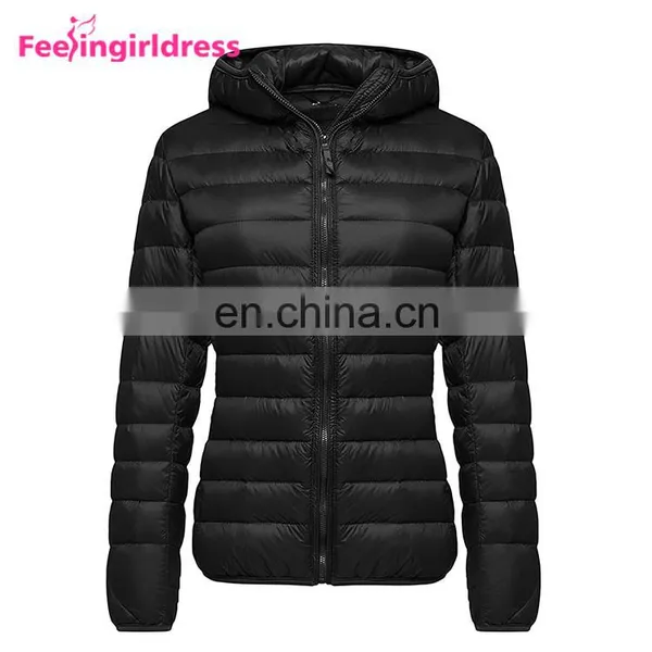 Best Selling Winter Ultra Light Red Women Goose Down Jacket For Winter photo-4
