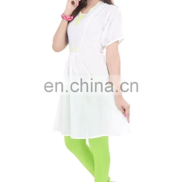 Indian Handmade Beaded Cotton White Tunic Hippe Women Dress Sexy Formal Tunic Manufacturer photo-4