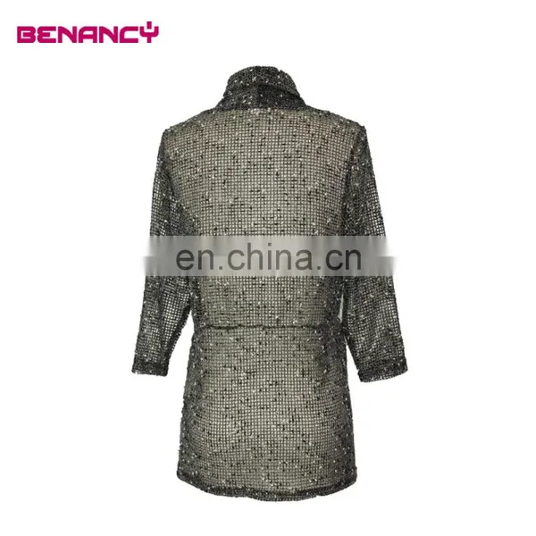 Old Lady Mesh Three Quarter Sleeve Plus Size Cardigan Normal Wear photo-2