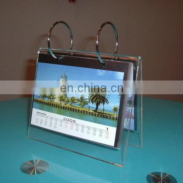Transparent Plexiglass Latest Acrylic Calendar Stand photo-3