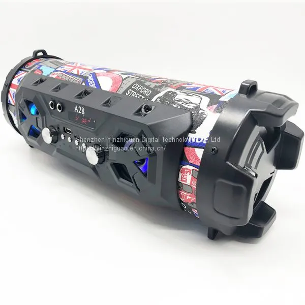 Ultra Bass 5 Inch Bazooka Style Surround Blue Tooth Wireless Powered Speaker With LED Lights