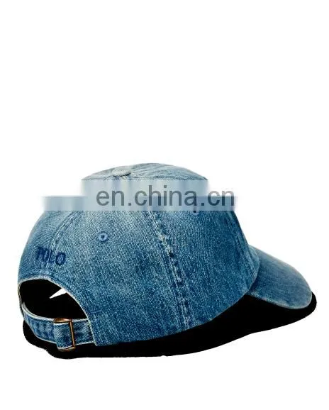 Diznew OEM Design Washed Embroidered Logo Camp Personalizadas Distressed Dad Baseball 6 Panel Denim Hat photo-2