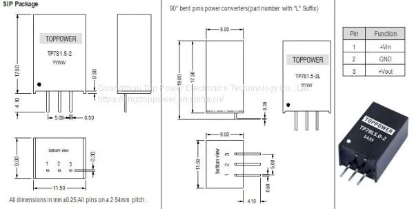 SIP 3pins Non-isolated DC/DC Converters TOPPOWER photo-2