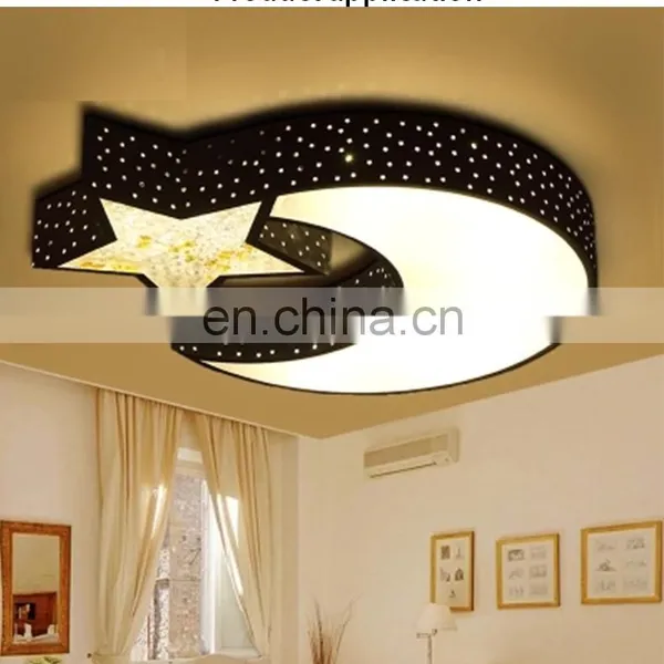 Creative Warm Room Living Room Bedroom Light Decorative Crystal Star Moon Led Ceiling Lamp for Children'S Room photo-3