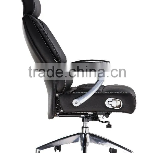 Black Reclining Swivel Leather Office Chair photo-2
