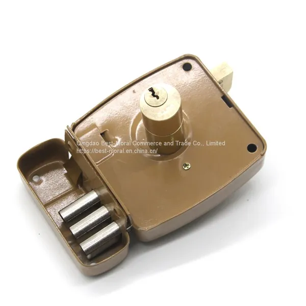 South American Safety Door Lock Brass Key Security Main Gate Brass Cylinder Cerradura de Sobreponer Chapa Safe Door Rim Lock photo-2