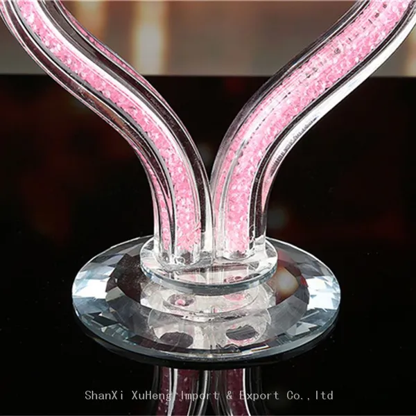 Heart Shaped Crystal Candle Holders Wedding Anniversary Table Centerpieces Glass Candelabra Candlesticks photo-5
