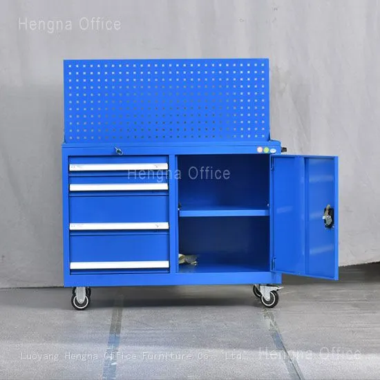 Open-Top Tool Holder Trolley — Double-Deck ABS Trays, Locking Drawers, Built for Tool Changer Area Setup