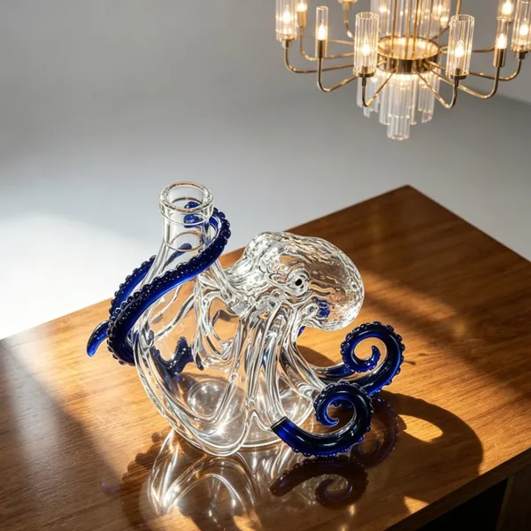Octopus Hand Blown Glass Decanter Lead Free Airtight Liquor Bottle Decorative Wine Carafe For Bar Home Gift photo-3