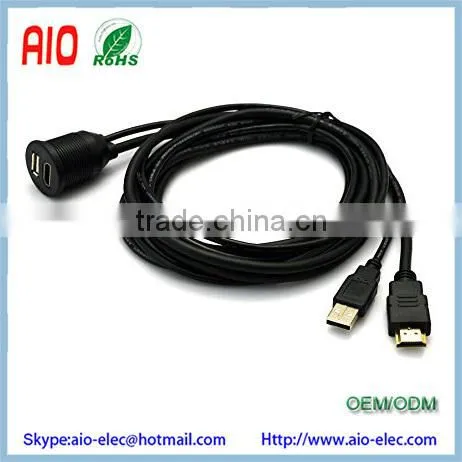 2 Meter USB H D M I A Extension Flush Mount Cable for Car Bike Boat Motercycle Lead photo-3