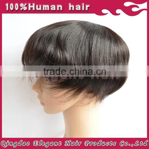 Fine Mono Men's Toupee, PU Toupee Human Hair Natural Toupee photo-2