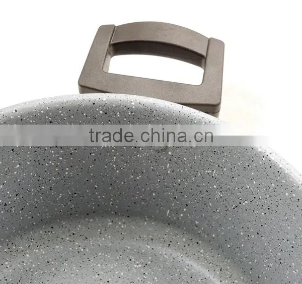 Straight Shape Stainless Steel Hot Pot Casserole Nonstick Marble Coating Inside and Induction Bottom photo-3