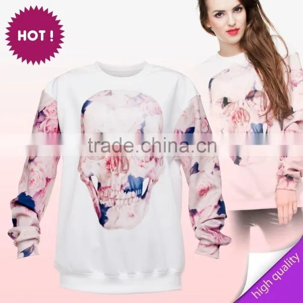 Custom Blank Sweatshi Skull Roses 3d Digital Print Fullprint Crewneck Sweatshirt Spring Autumn Unisex Custom Oversized Pullover photo-6