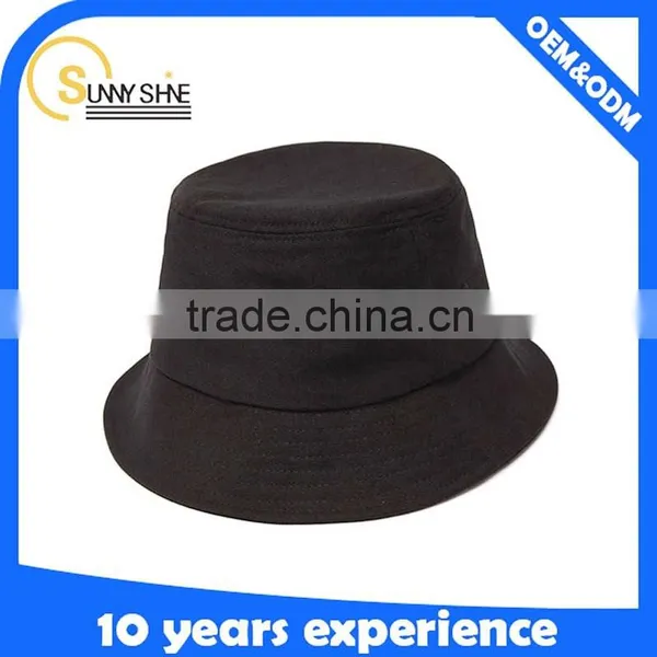 Custom 100% Cotton Black Plain Blank High Quality Bucket Hats photo-5