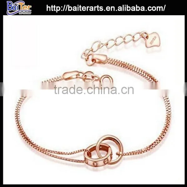 Korean Model Selling Two Round Balls Women 925 Sterling Silver Bracelet Bangle photo-5