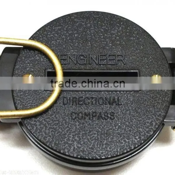 Antique Solid Black Plastic and Brass Lensatic Compass 13529 photo-2