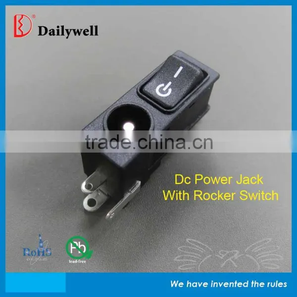 DC Power Jack With Rocker Switch