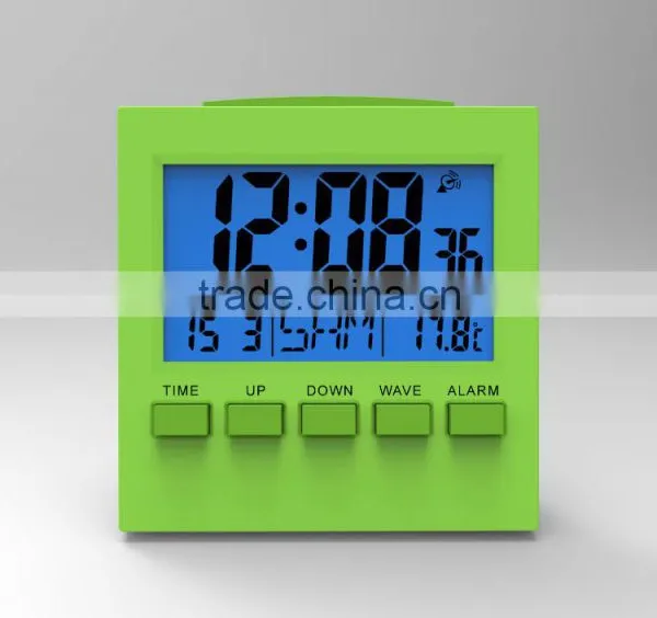 2015 HOT Small Digital Radio Controlled Clock S2159D With Blue Backlight Meet CE and Rohs , Best for GiftS photo-4