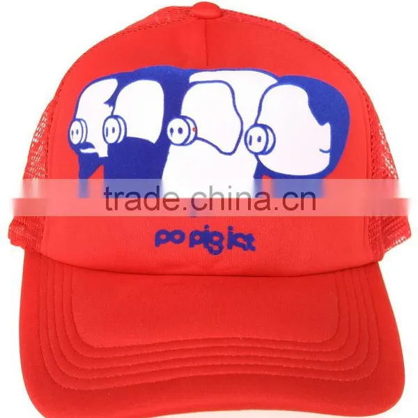 Red 5 Panel Custom Foam Image Printing Trucker Hats photo-6