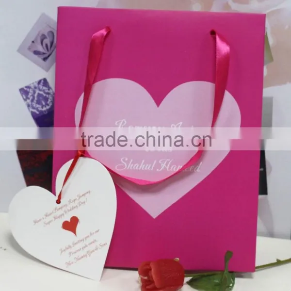 2015 High Quality Handmade Style Wedding Paper Hand Bag