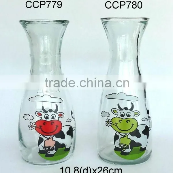 CCP779 Glass Milk Bottle With Printing