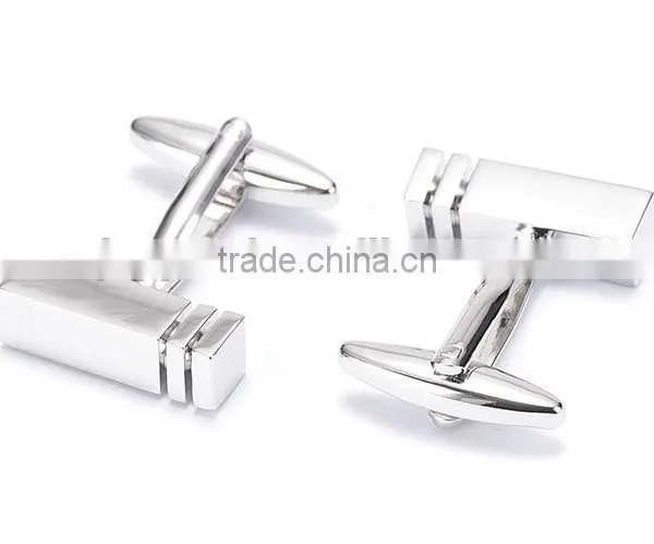 Black Lined Silver Cube Cufflinks photo-2