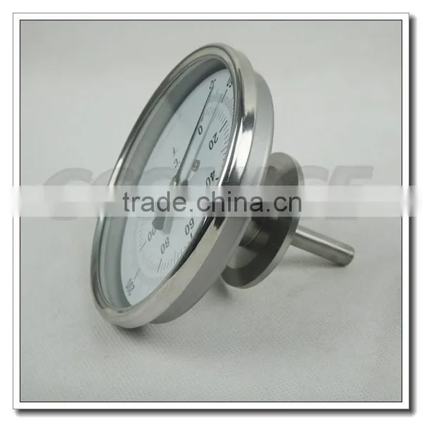 High Quality 4 Inch Stainless Steel Bottom Mount Sanitary Temperature Gauge photo-3