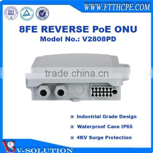 8FE Reverse PoE ONU GEPON MDU Support 4KV Surge Protection for FTTB/FTTC Solution Outdoor Application photo-2