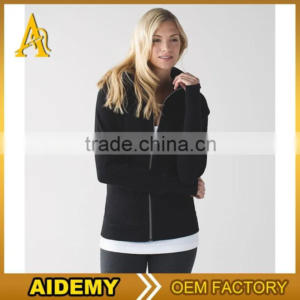 Custom Black Zipper up Sports Wear Manufacturer Plain Slim Fit Hoodies photo-3