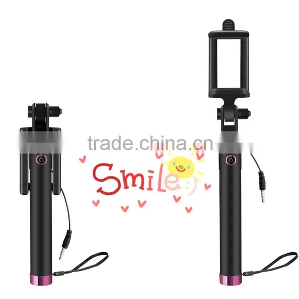 Hot Selling Fashionable Multifunctional Composite Mini Monopod Foldable Selfie Stick With Wire photo-2