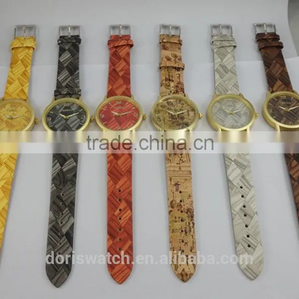 Cheap Top Sell Leather WOODEN Print Fashion Unisex Wrist Watches photo-4